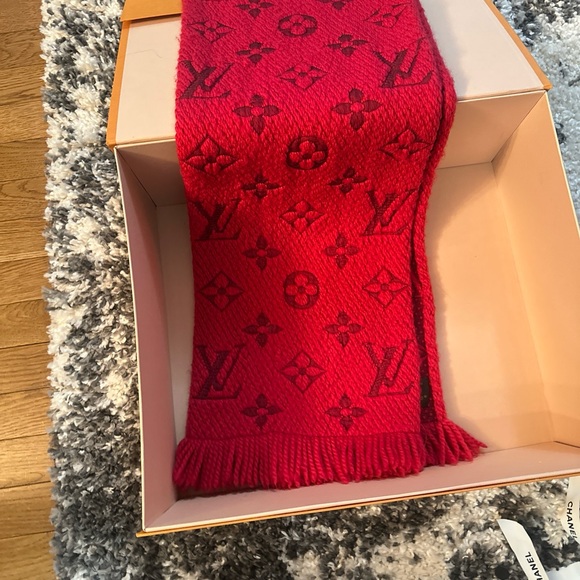Authentic Logomania Dark Pink Scarf (soft red) - Picture 2 of 8
